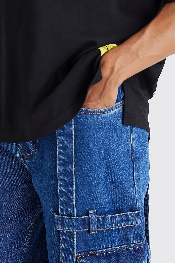 Baggy Rigid Strap Detail Distressed Cargo Jeans | boohooMAN USA Baggy Rigid Strap Detail Distressed Cargo Jeans | boohooMAN USA